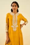 Shop_Sheetal Batra_Yellow Sadirah Embroidered Kurta Salwar Set_Online_at_Aza_Fashions