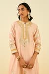 Sheetal Batra Pink Kurta - Silk Chanderi Salwar - Bamberg Satin Sadirah Embroidered Set at Aza Fashions Sheetal Batra_Pink Kurta - Silk Chanderi Salwar - Bamberg Satin Sadirah Embroidered Set_at_Aza_Fashions