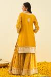 Shop_Sheetal Batra_Yellow Shabina Silk Chanderi Kurta Gharara Set_at_Aza_Fashions