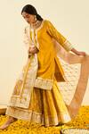 Sheetal Batra_Yellow Shabina Silk Chanderi Kurta Gharara Set_Online_at_Aza_Fashions