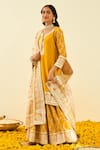 Buy_Sheetal Batra_Yellow Shabina Silk Chanderi Kurta Gharara Set_Online_at_Aza_Fashions