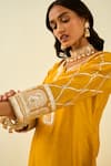 Sheetal Batra_Yellow Shabina Silk Chanderi Kurta Gharara Set_at_Aza_Fashions
