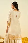 Shop_Sheetal Batra_White Shabina Silk Chanderi Kurta Gharara Set_at_Aza_Fashions