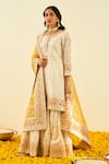 Shop_Sheetal Batra_White Shabina Silk Chanderi Kurta Gharara Set_Online_at_Aza_Fashions