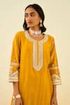 Sheetal Batra_Yellow Kurta And Gharara - Chanderi Dupatta - Organza Shafna Set_at_Aza_Fashions