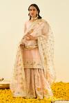 Sheetal Batra_Pink Shafna Silk Chanderi Kurta Gharara Set_Online_at_Aza_Fashions