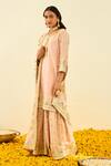 Buy_Sheetal Batra_Pink Shafna Silk Chanderi Kurta Gharara Set_at_Aza_Fashions