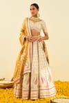 Buy_Sheetal Batra_White Lehenga And Blouse - Raw  Dupatta - Organza Shahnaz Bridal Set _at_Aza_Fashions