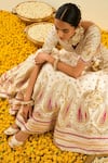 Buy_Sheetal Batra_White Lehenga And Blouse - Raw  Dupatta - Organza Shahnaz Bridal Set _Online_at_Aza_Fashions