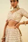 Shop_Sheetal Batra_White Lehenga And Blouse - Raw  Dupatta - Organza Shahnaz Bridal Set _Online_at_Aza_Fashions