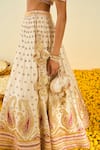 Sheetal Batra_White Lehenga And Blouse - Raw  Dupatta - Organza Shahnaz Bridal Set _at_Aza_Fashions