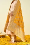 Sheetal Batra_Yellow Raw Silk Tilla Embroidered Dupatta_Online_at_Aza_Fashions