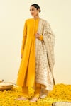 Shop_Sheetal Batra_White Raw Silk Tilla Embroidered Dupatta _at_Aza_Fashions