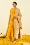 Buy_Sheetal Batra_Gold Raw Silk Tilla Embroidered Dupatta _at_Aza_Fashions