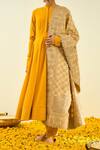 Shop_Sheetal Batra_Gold Raw Silk Tilla Embroidered Dupatta _at_Aza_Fashions