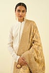 Shop_Sheetal Batra_Gold Raw Silk Tilla Embroidered Dupatta _at_Aza_Fashions