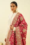 Sheetal Batra_Pink Raw Silk Embroidered Tilla Dupatta _Online_at_Aza_Fashions