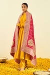 Buy_Sheetal Batra_Pink Raw Silk Tilla Embroidered Dupatta_at_Aza_Fashions