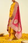 Sheetal Batra_Pink Raw Silk Tilla Embroidered Dupatta_Online_at_Aza_Fashions