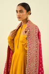 Buy_Sheetal Batra_Pink Raw Silk Tilla Embroidered Dupatta_Online_at_Aza_Fashions