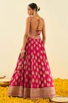 Shop_Sheetal Batra_Pink Lehenga And Blouse - Raw  Dupatta - Organza Mahira Bridal Set _at_Aza_Fashions