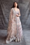 Buy_Shehlaa Khan_Pink Lehenga - Tulle Embroidered Lace Work Bridal Set _at_Aza_Fashions