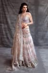 Shop_Shehlaa Khan_Pink Lehenga - Tulle Embroidered Lace Work Bridal Set _at_Aza_Fashions