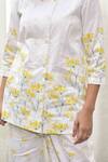 Buy_Tussah By Siddhi Shah_White Poplin Floral Print Round Top And Pant Set _Online_at_Aza_Fashions