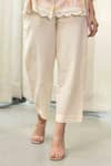 Buy_Tussah by Siddhi Shah_White Cotton Textured Pants  _Online_at_Aza_Fashions