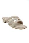 Veruschka by Payal Kothari_Beige Faux Leather Textured Strappy Block Heels_Online_at_Aza_Fashions