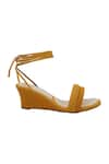 Buy_Veruschka by Payal Kothari_Orange Textured Tie Up Wedge Sandals _Online_at_Aza_Fashions