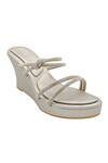 Veruschka by Payal Kothari_Gold Suede Metallic Strappy Wedges_Online_at_Aza_Fashions