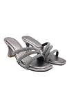 Buy_Veruschka by Payal Kothari_Grey Faux Leather Strappy Louis Heels_at_Aza_Fashions
