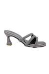 Buy_Veruschka by Payal Kothari_Grey Faux Leather Strappy Louis Heels_Online_at_Aza_Fashions