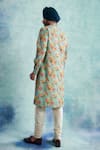 Shop_Gargee Designers_Blue Cotton Silk Printed Bird Kurta Set _at_Aza_Fashions