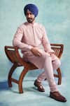 Buy_Gargee Designers_Pink Georgette, Cotton Silk Geometric Embroidered Kurta Set _Online_at_Aza_Fashions