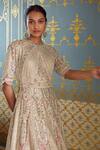 Buy Osaa By Adarsh Beige Organza Floral, Pearl, Aari, Zardozi Round Embroidered Gown Online at Aza Fashions Buy_Osaa By Adarsh_Beige Organza Floral, Pearl, Aari, Zardozi Round Embroidered Gown_Online_at_Aza_Fashions