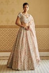 Buy_Osaa by Adarsh_Pink Organza Floral Embroidered Lehenga Set_at_Aza_Fashions
