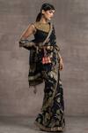 Tarun Tahiliani Black Silk Crepe Floral Print, Sequin, Thread And Beads High Saree With Blouse Online at Aza Fashions Tarun Tahiliani_Black Silk Crepe Floral Print, Sequin, Thread And Beads High Saree With Blouse_Online_at_Aza_Fashions