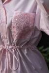 Buy_Mehak Murpana_Pink Cotton Embroidery Sequin Shirt Collar And Pant Set _Online_at_Aza_Fashions