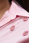 Shop_Mehak Murpana_Pink Cotton Embellished Floral Shirt Collar And Skirt Set_at_Aza_Fashions