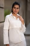 Shop_Mehak Murpana_White Cotton Plain Shirt Collar And Shorts Set _at_Aza_Fashions