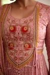 Shop_Shyam Narayan Prasad_Pink Modal Satin Printed Anarkali Set_Online_at_Aza_Fashions