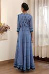 Shop_Shyam Narayan Prasad_Blue Modal Satin Printed Anarkali Set_at_Aza_Fashions