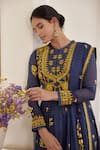 Shop_Shyam Narayan Prasad_Purple Modal Satin Floral Print Tiered Anarkali Set_Online_at_Aza_Fashions