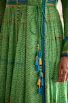 Shyam Narayan Prasad_Green Modal Satin Printed Anarkali Set_at_Aza_Fashions