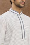 Shop_Darshika Menswear_Off White Cotton Silk Plain Pintuck Kurta Set _Online_at_Aza_Fashions