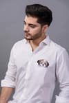 Avalipt_White 100% Cotton Hand Painted Dog Shirt_Online_at_Aza_Fashions