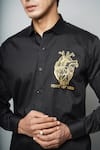 Buy_Avalipt_Black 100% Cotton Hand Painted Heart Of Gold Shirt  _Online_at_Aza_Fashions