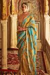 Buy_Itrh_Green Lampi Honeycomb Saree With Blouse_Online_at_Aza_Fashions